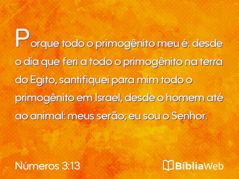 Números 3:13 em imagem para compartilhar