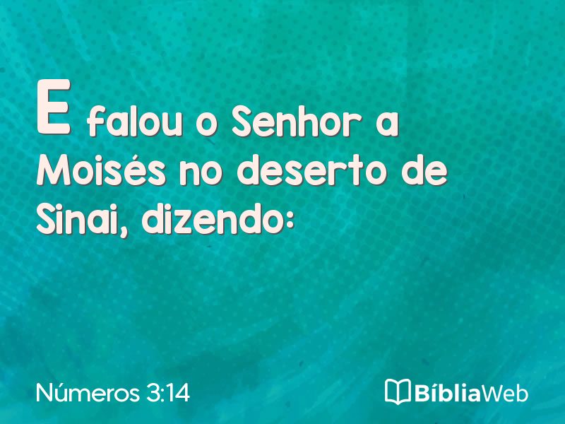Números 3:14 em imagem para compartilhar