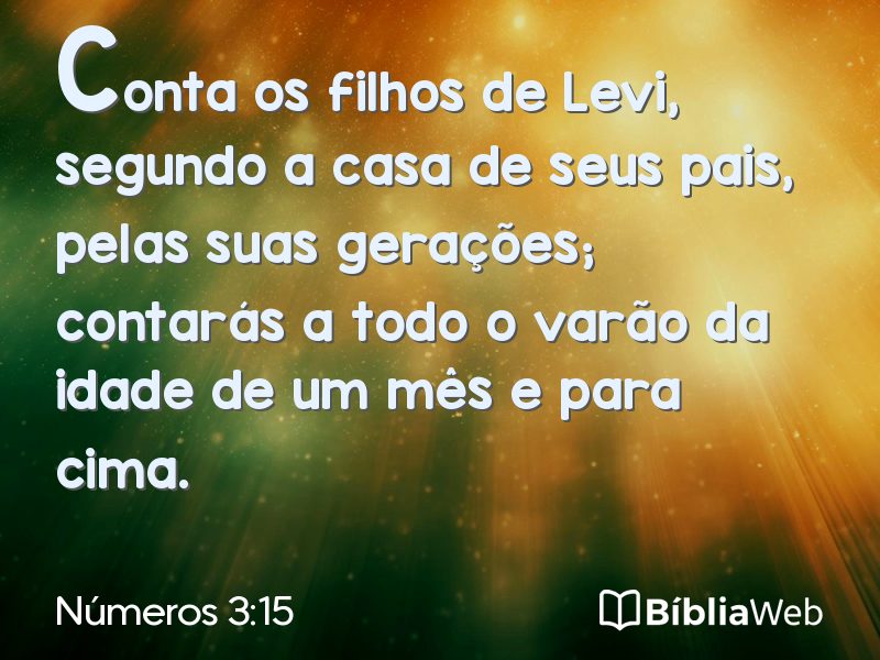 Números 3:15 em imagem para compartilhar