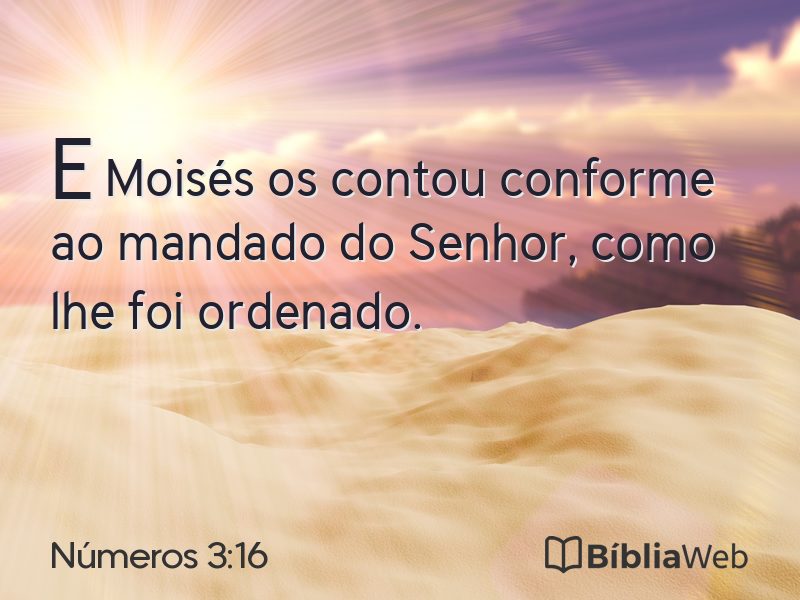Números 3:16 em imagem para compartilhar
