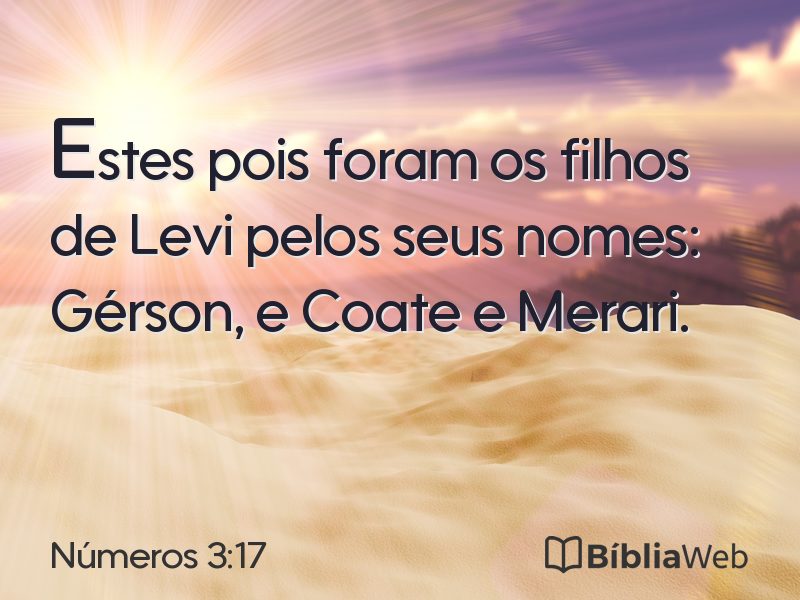 Números 3:17 em imagem para compartilhar