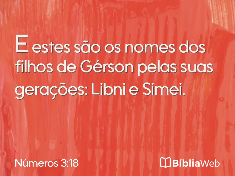 Números 3:18 em imagem para compartilhar