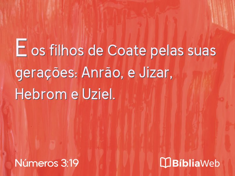 Números 3:19 em imagem para compartilhar