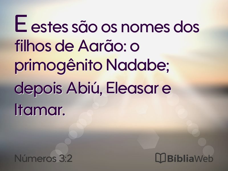 Números 3:2 em imagem para compartilhar