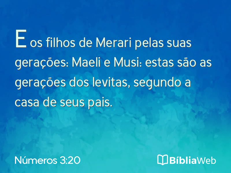 Números 3:20 em imagem para compartilhar