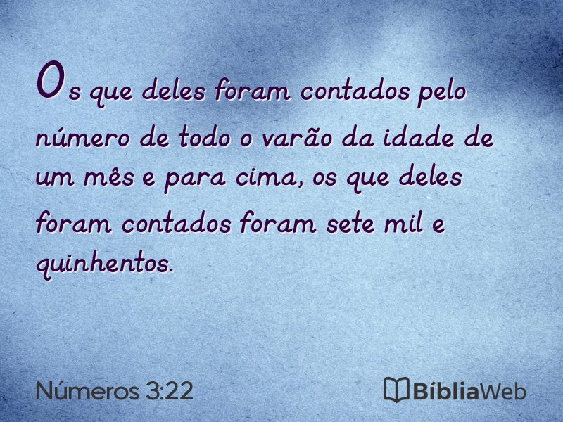 Números 3:22 em imagem para compartilhar