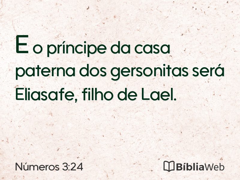 Números 3:24 em imagem para compartilhar