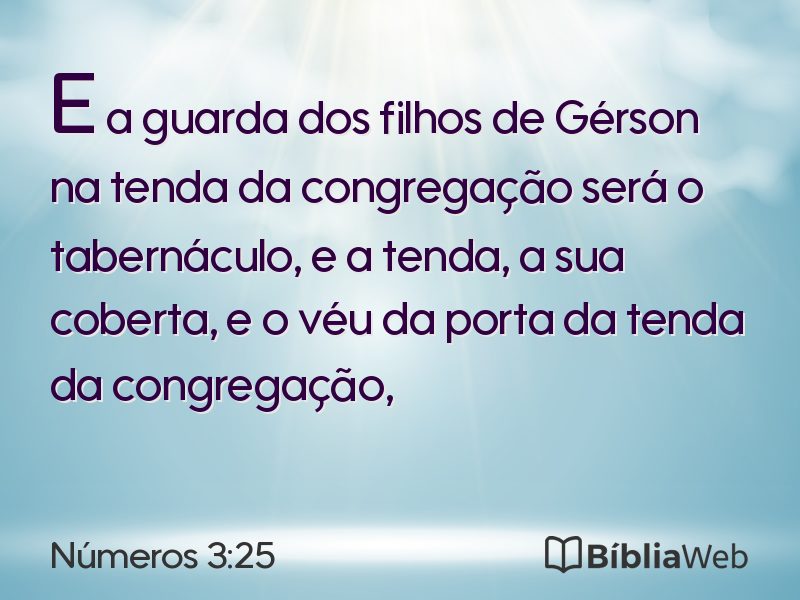 Números 3:25 em imagem para compartilhar