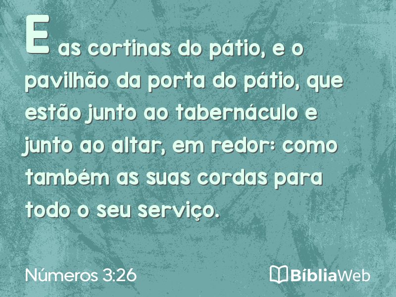 Números 3:26 em imagem para compartilhar