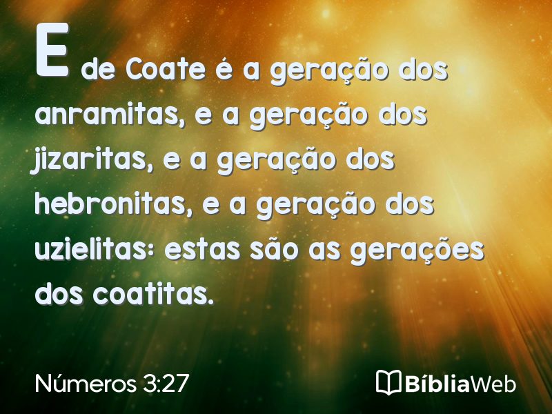 Números 3:27 em imagem para compartilhar