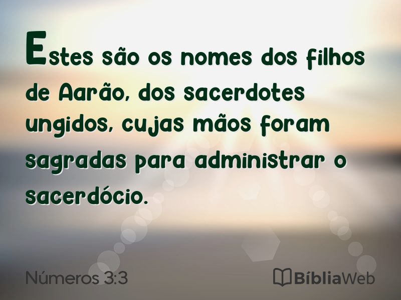 Números 3:3 em imagem para compartilhar