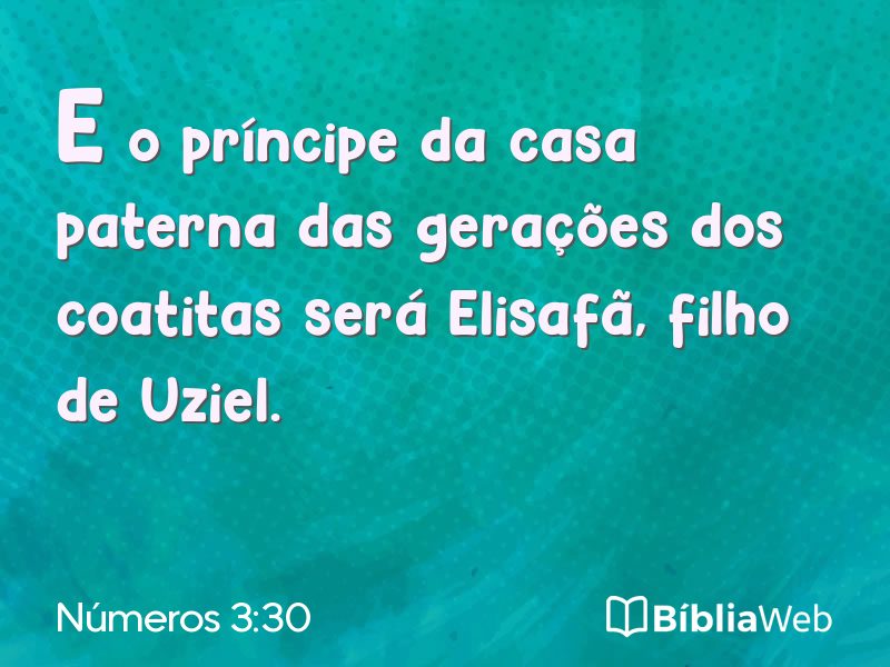 Números 3:30 em imagem para compartilhar