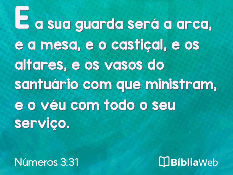 Números 3:31 em imagem para compartilhar