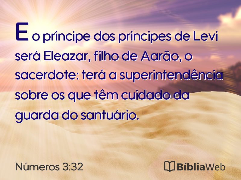 Números 3:32 em imagem para compartilhar