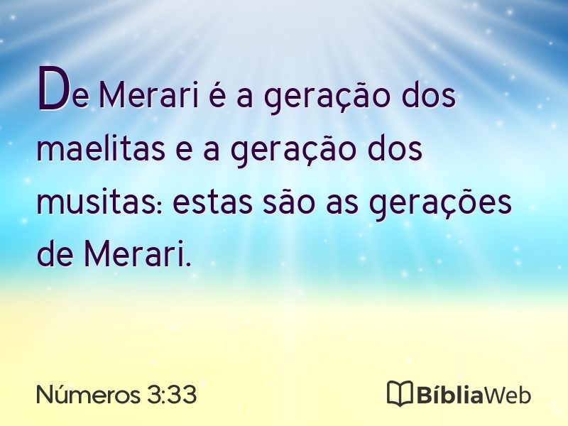 Números 3:33 em imagem para compartilhar