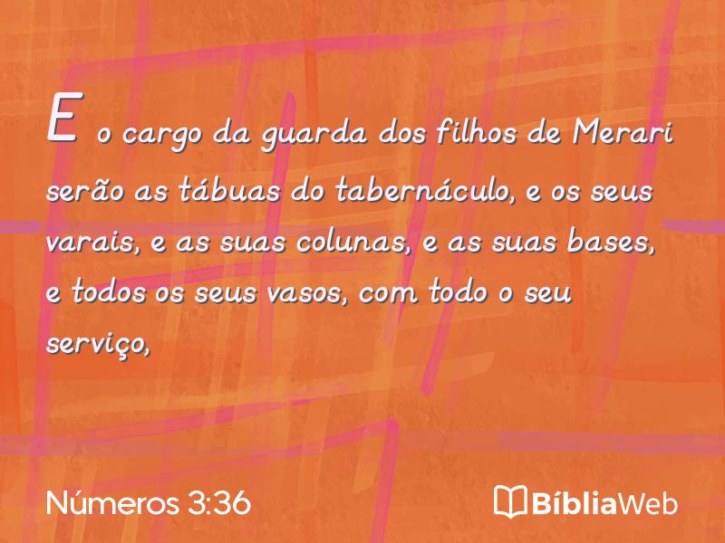 Números 3:36 em imagem para compartilhar