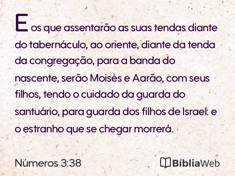 Números 3:38 em imagem para compartilhar