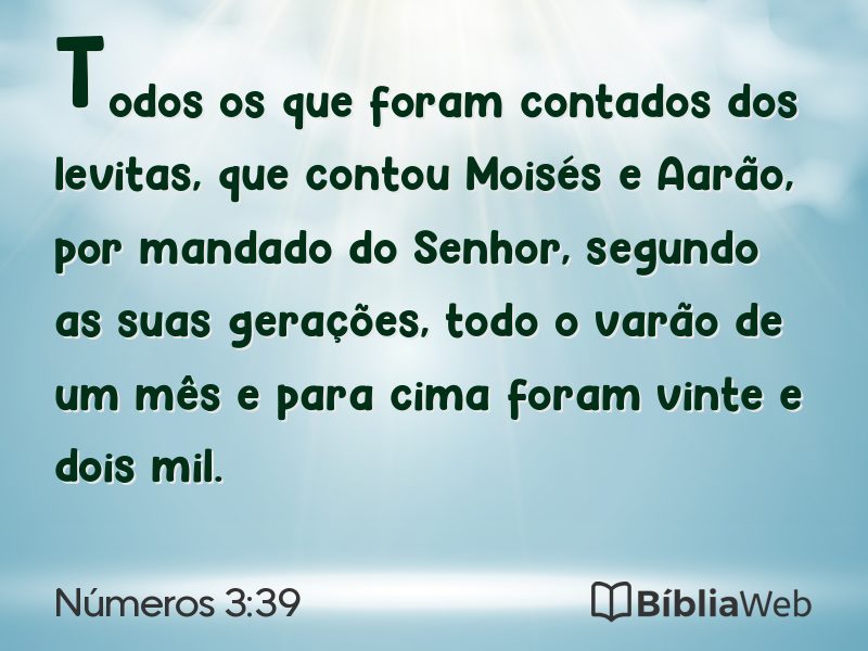 Números 3:39 em imagem para compartilhar