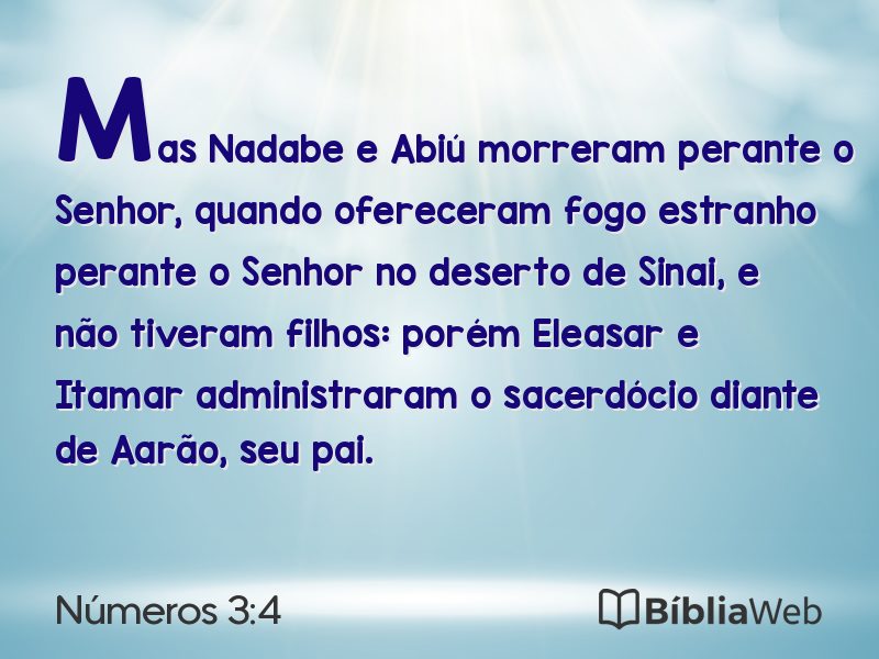 Números 3:4 em imagem para compartilhar