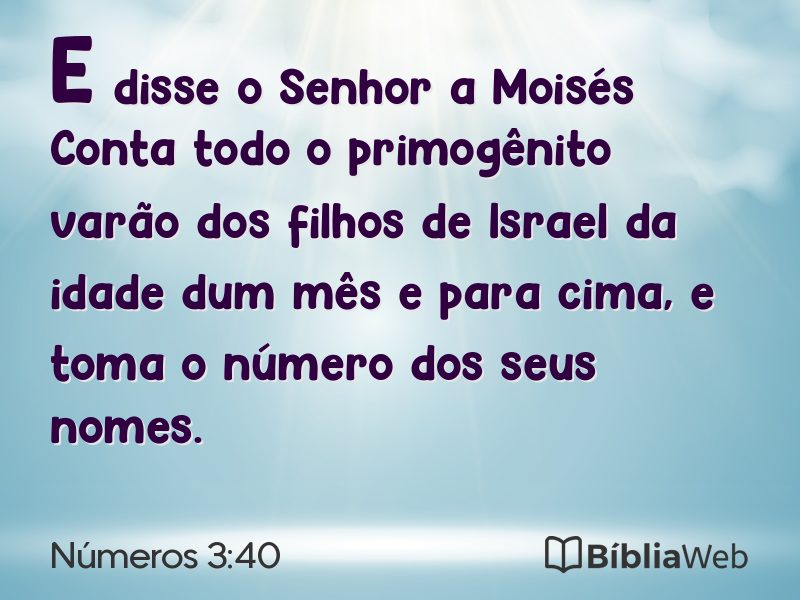 Números 3:40 em imagem para compartilhar