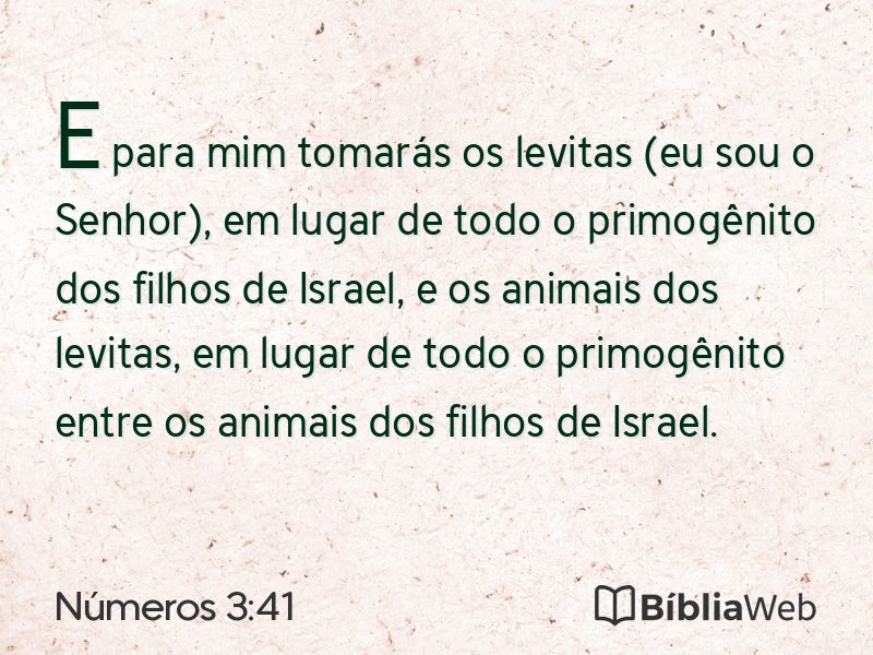 Números 3:41 em imagem para compartilhar