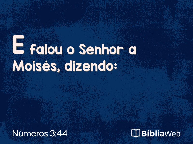 Números 3:44 em imagem para compartilhar