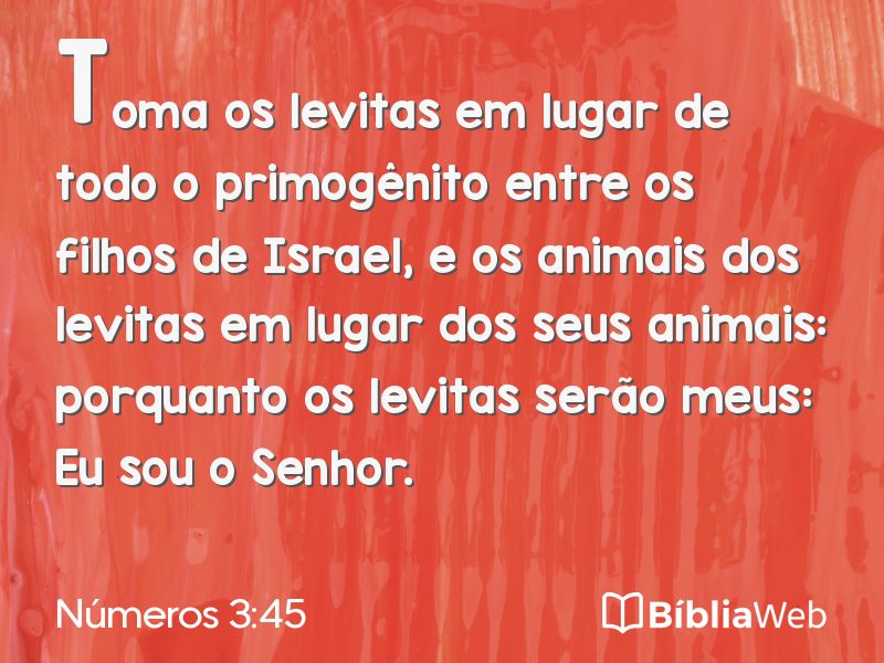 Números 3:45 em imagem para compartilhar