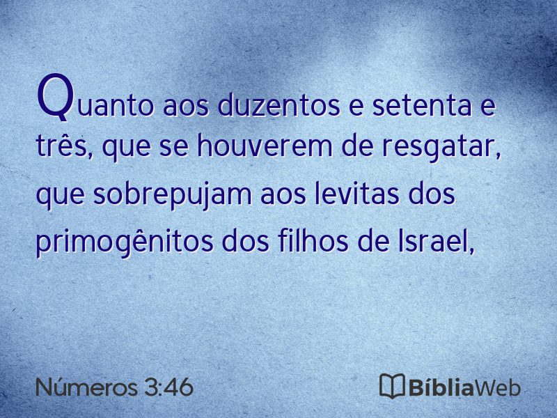 Números 3:46 em imagem para compartilhar