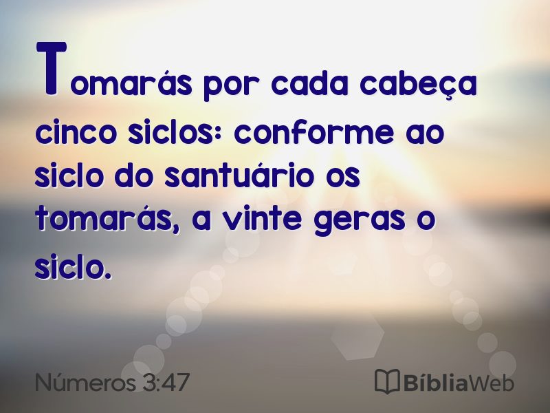 Números 3:47 em imagem para compartilhar