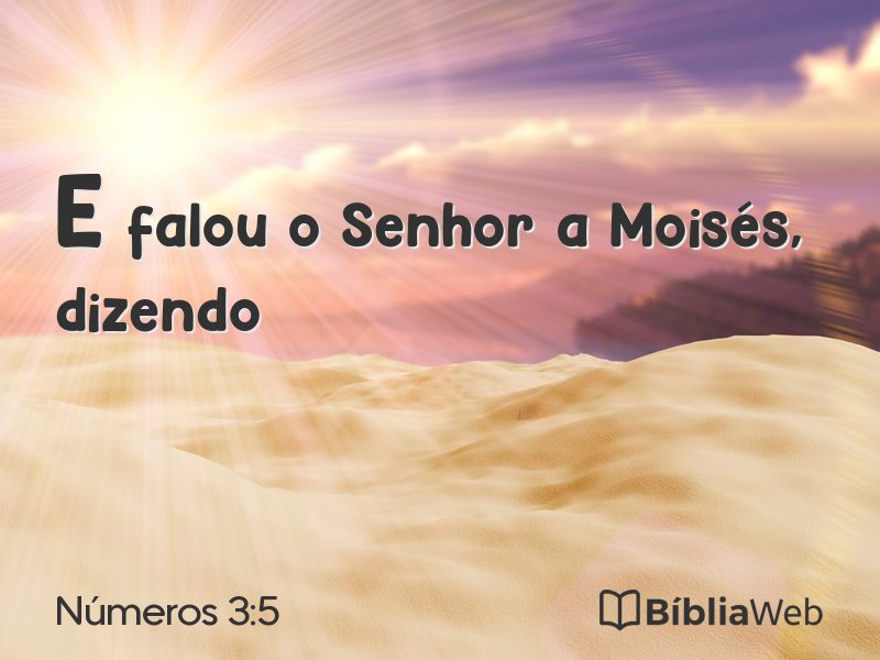 Números 3:5 em imagem para compartilhar