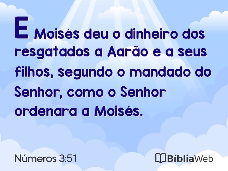 Números 3:51 em imagem para compartilhar
