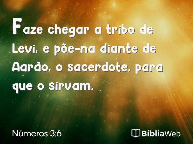 Números 3:6 em imagem para compartilhar