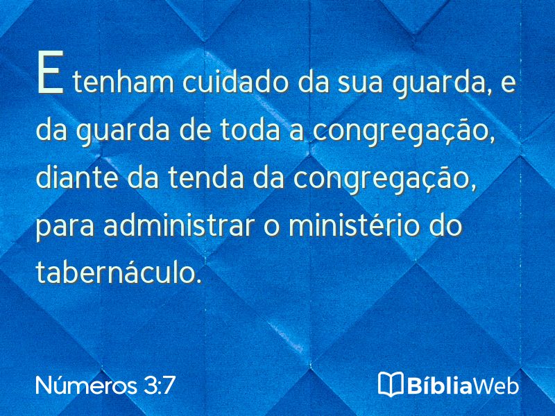 Números 3:7 em imagem para compartilhar