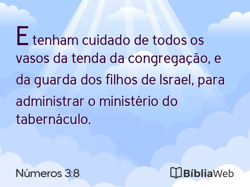 Números 3:8 em imagem para compartilhar