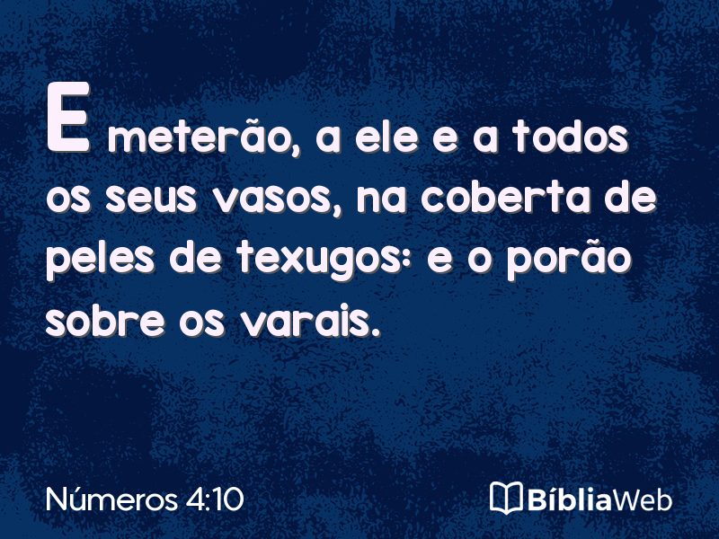 Números 4:10 em imagem para compartilhar