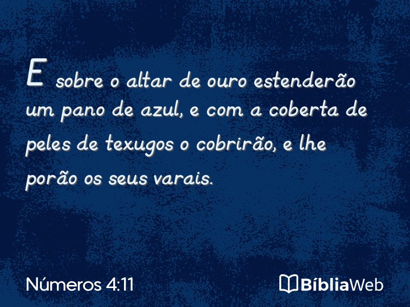 Números 4:11 em imagem para compartilhar