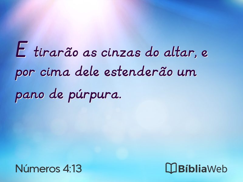 Números 4:13 em imagem para compartilhar