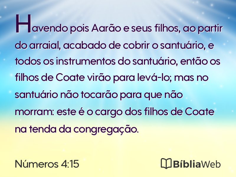 Números 4:15 em imagem para compartilhar