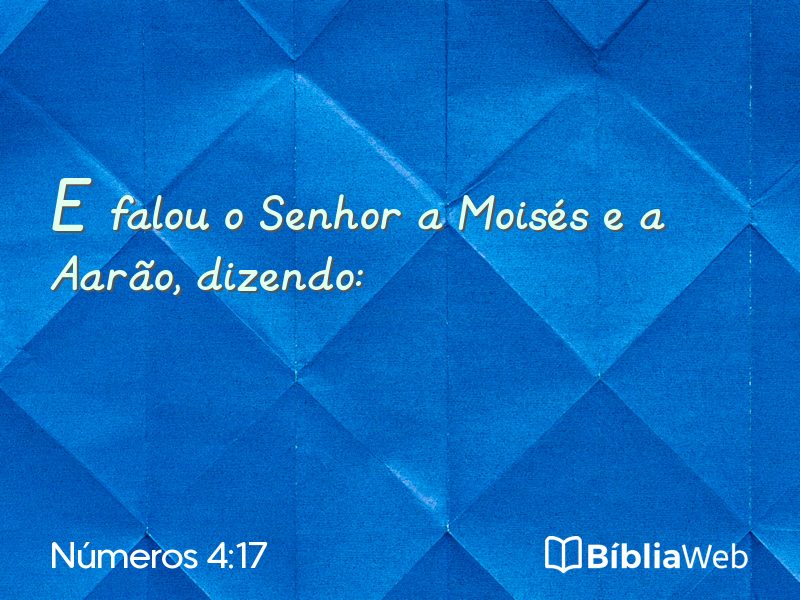 Números 4:17 em imagem para compartilhar