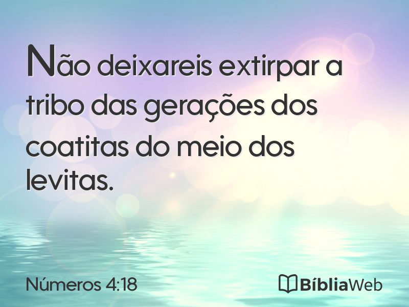Números 4:18 em imagem para compartilhar