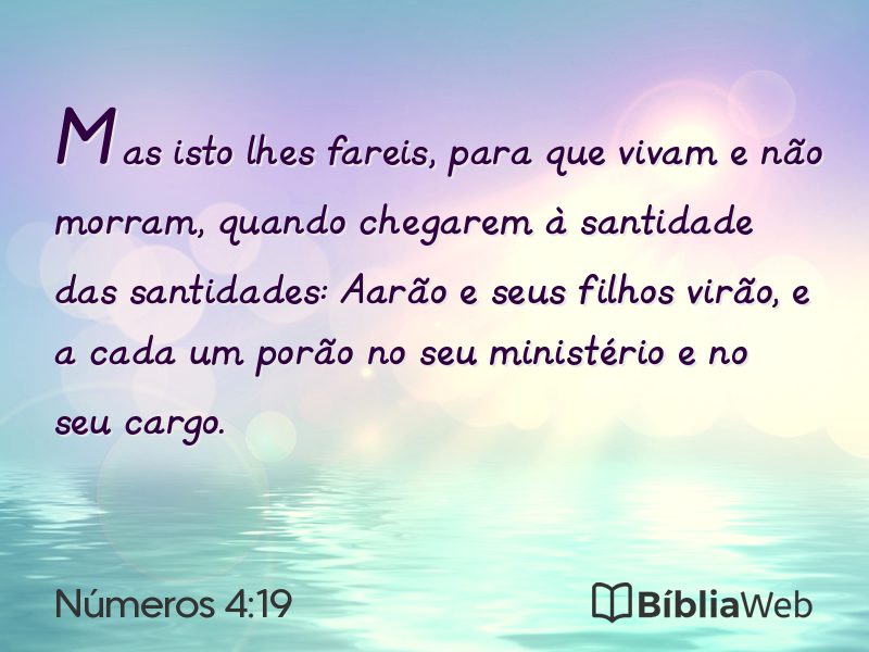 Números 4:19 em imagem para compartilhar
