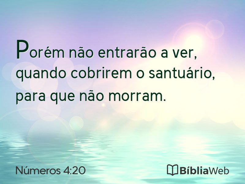 Números 4:20 em imagem para compartilhar