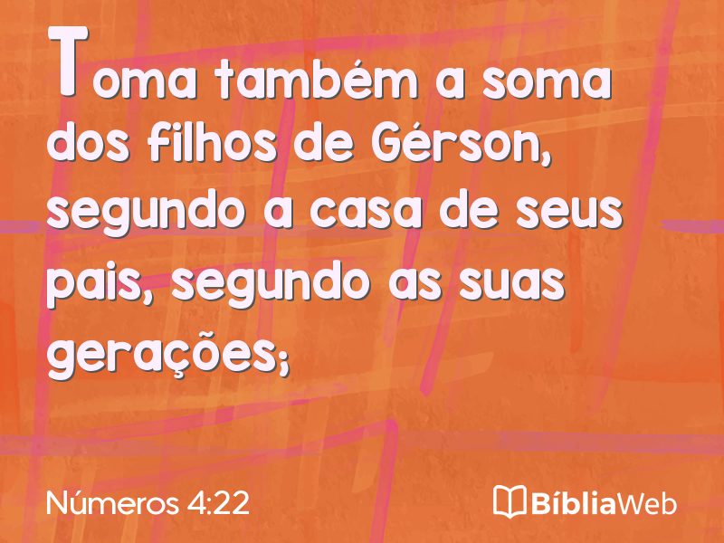 Números 4:22 em imagem para compartilhar