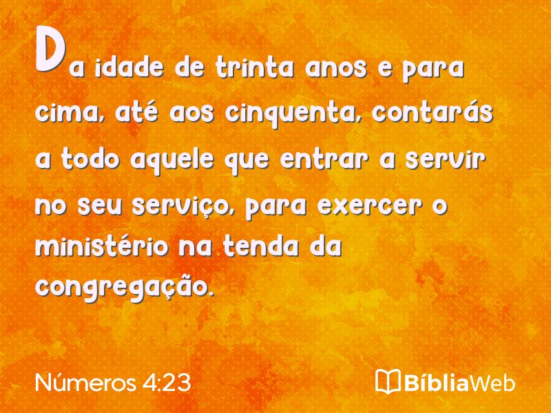 Números 4:23 em imagem para compartilhar