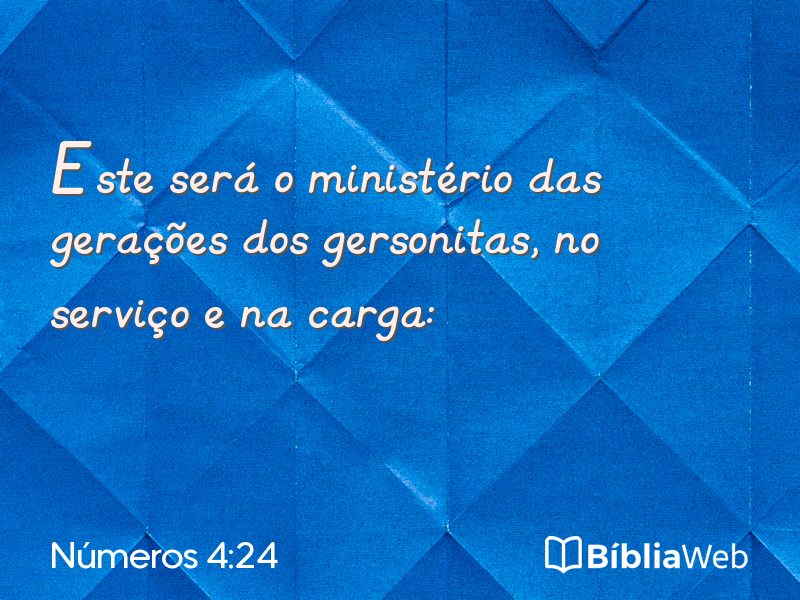 Números 4:24 em imagem para compartilhar