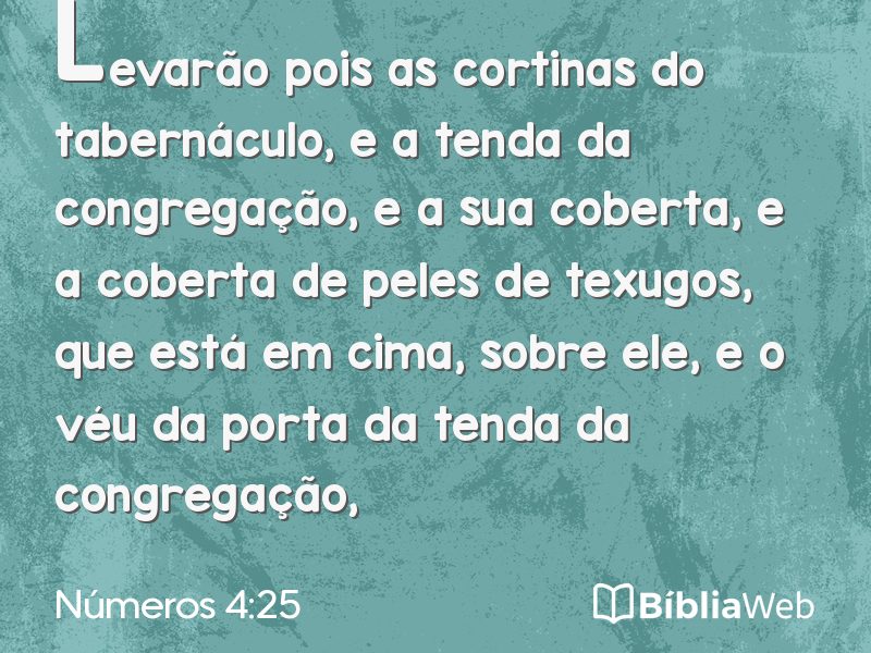 Números 4:25 em imagem para compartilhar