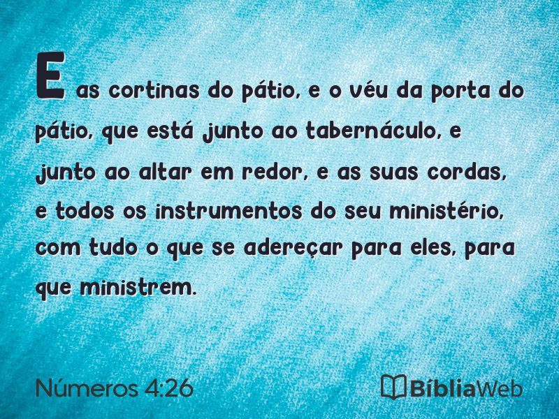 Números 4:26 em imagem para compartilhar