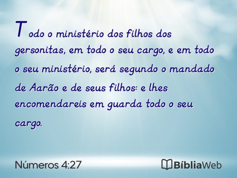 Números 4:27 em imagem para compartilhar