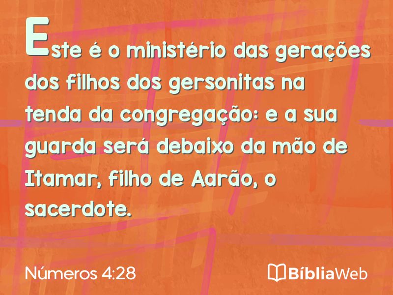 Números 4:28 em imagem para compartilhar
