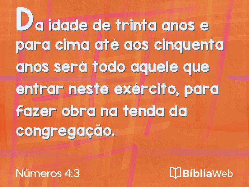 Números 4:3 em imagem para compartilhar